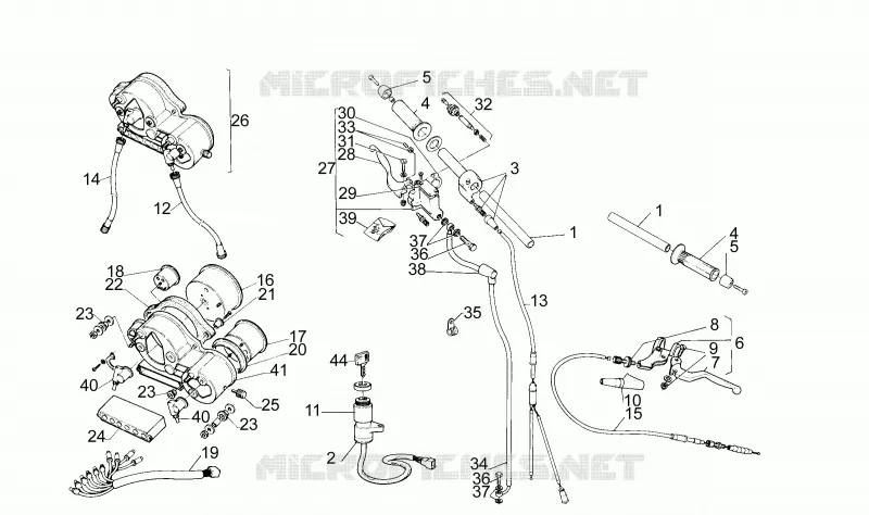 Guidon - Commandes Aprilia APRILIA-MOTORCYCLES 50 RS 1995  RS 50