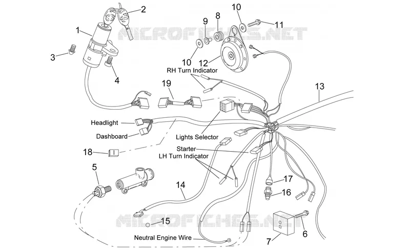 Circuit electrique I Aprilia APRILIA-MOTORCYCLES 50 RS 1998  RS 50