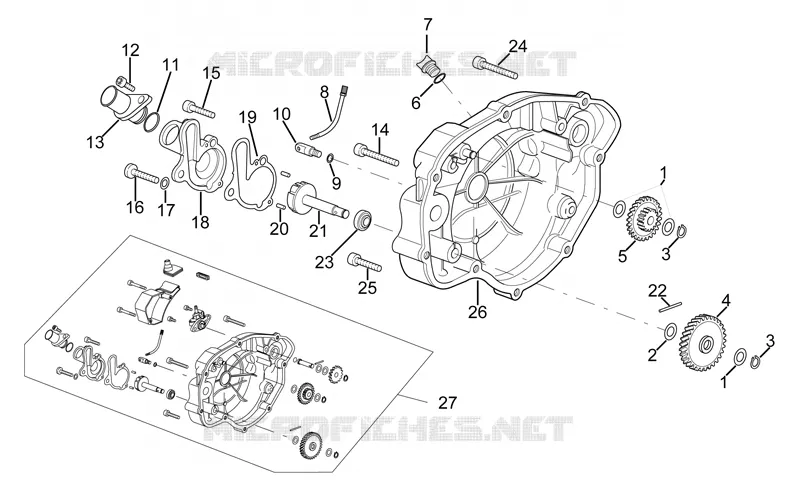 Couvercle embrayage Aprilia APRILIA-MOTORCYCLES 50 RS 1998  RS 50