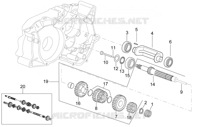 ARBRE PRIMAIRE BOITE DE VITESSES Aprilia APRILIA-MOTORCYCLES 50 RS 2002  RS 50