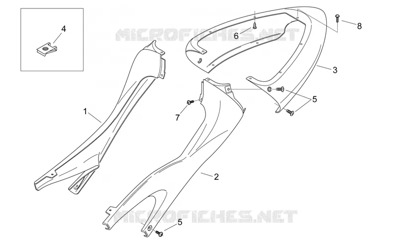Carrosserie posterieure I Aprilia APRILIA-MOTORCYCLES 50 RS 2005  RS 50