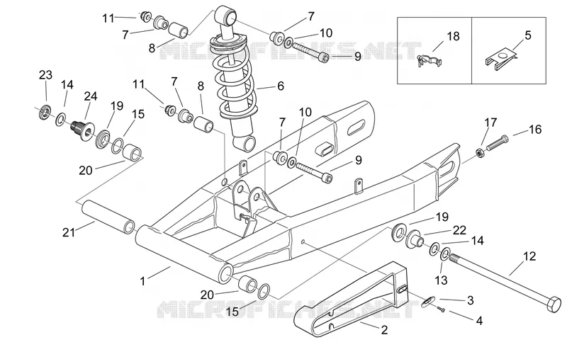 Fourche arriere - Amortisseur Aprilia APRILIA-MOTORCYCLES 50 RS 2002  RS 50