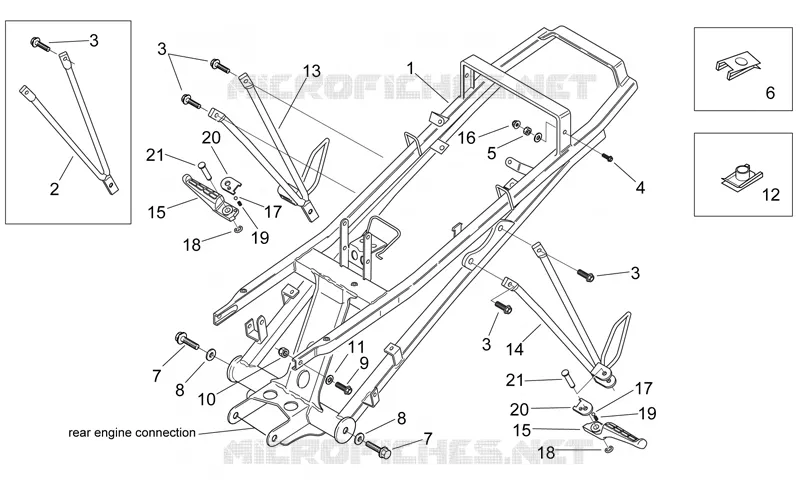 R-pied pass. Aprilia APRILIA-MOTORCYCLES 50 RS 1999  RS 50