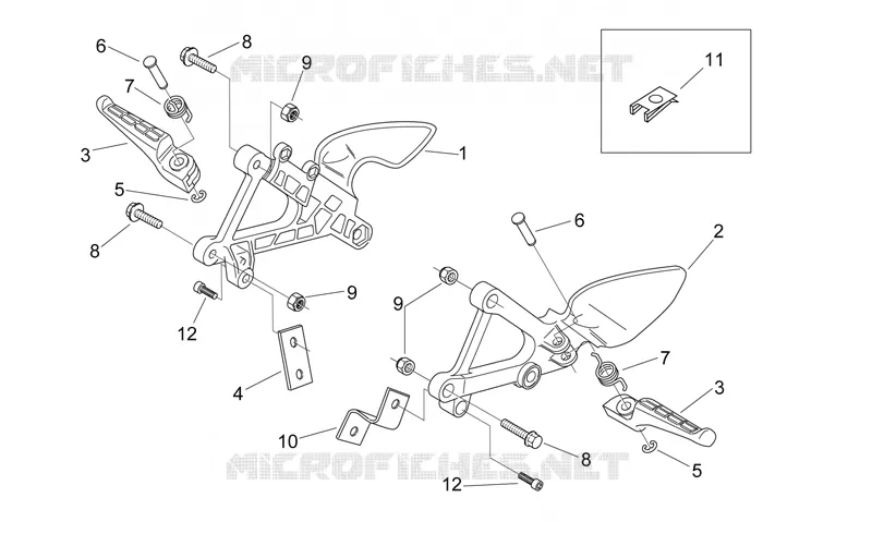 R-pied pilote Aprilia APRILIA-MOTORCYCLES 50 RS 2001  RS 50