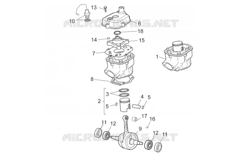 Cylindre - Piston Aprilia APRILIA-MOTORCYCLES 50 RS 2008  RS 50