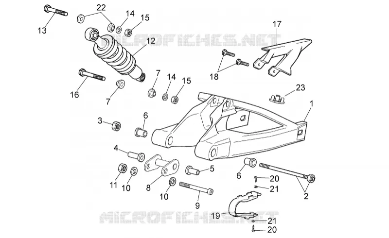 Fourche arriere - Amortisseur Aprilia APRILIA-MOTORCYCLES 50 RS 2008  RS 50