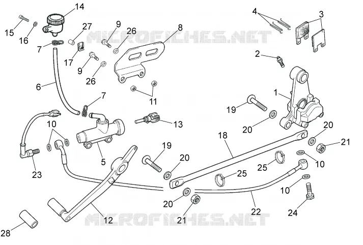 Sys.frein arrière Aprilia APRILIA-MOTORCYCLES 50 RS 2008  RS 50