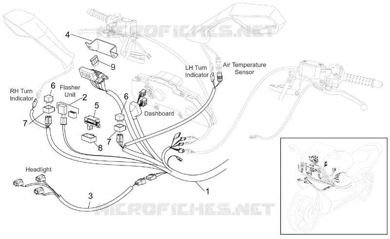 Circuit electrique av. Aprilia APRILIA-MOTORCYCLES 1000 RST-FUTURA 2002  RST 1000 Futura