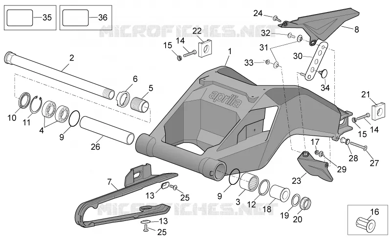 Bras oscillant fini Aprilia APRILIA-MOTORCYCLES 1000 RSV 2004  RSV 1000