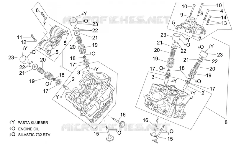Culasse et soupapes Aprilia APRILIA-MOTORCYCLES 1000 RSV 2004  RSV 1000
