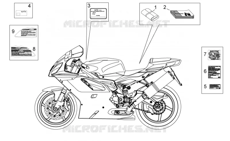 Plaquette et manuels Aprilia APRILIA-MOTORCYCLES 1000 RSV 2008  RSV 1000