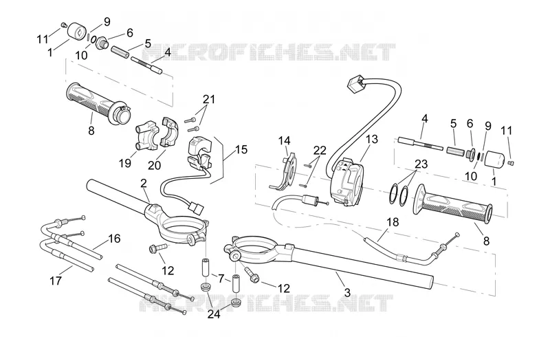 Guidon Aprilia APRILIA-MOTORCYCLES 1000 RSV 1999  RSV 1000 SP
