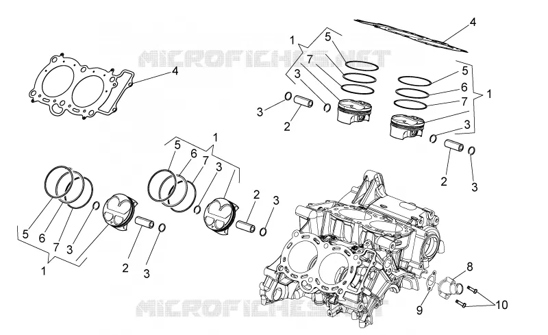 Cylindre - Piston Aprilia APRILIA-MOTORCYCLES 1000 RSV4 2015  RSV4 1000 APRC Factory ABS