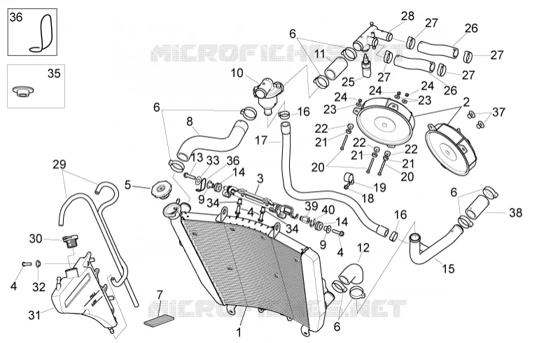 Installation refroidissement Aprilia APRILIA-MOTORCYCLES 1000 RSV4 2013  RSV4 1000 APRC R ABS