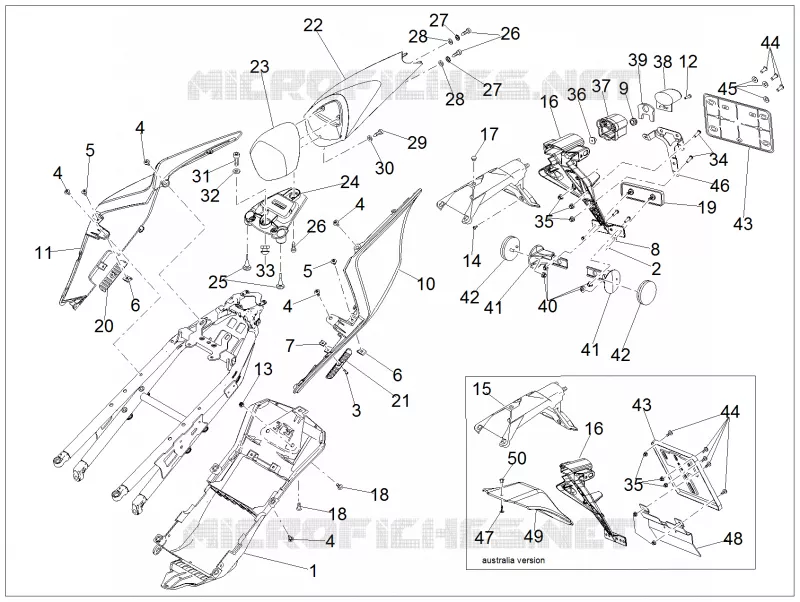 Carrosserie posterieure Aprilia APRILIA-MOTORCYCLES 1000 RSV4 2016  RSV4 1000 Racing Factory L.E