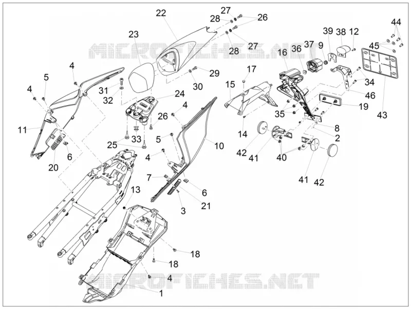 Carrosserie posterieure Aprilia APRILIA-MOTORCYCLES 1000 RSV4 2016  RSV4 1000 Racing Factory L.E