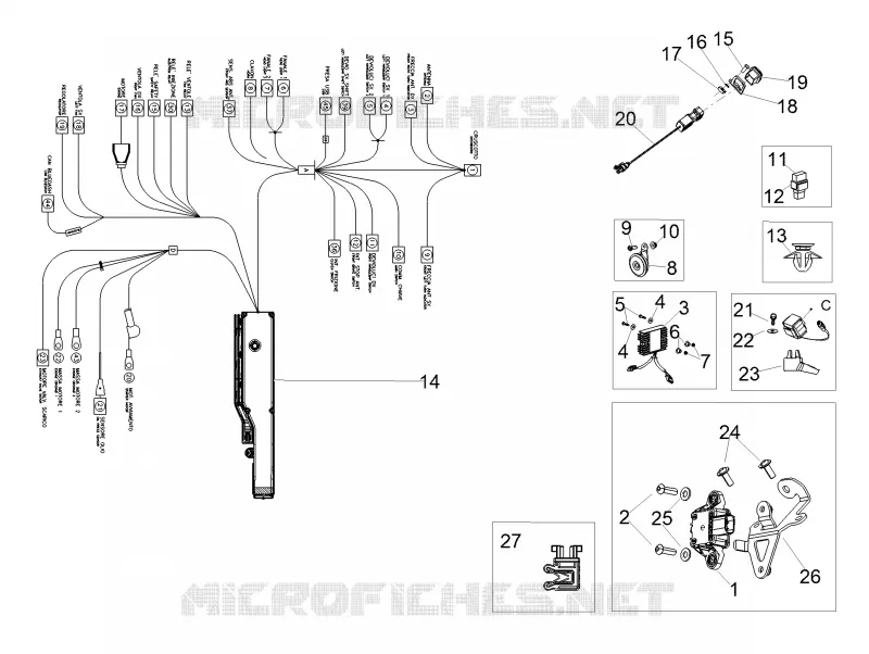 Circuit electrique AV Aprilia APRILIA-MOTORCYCLES 1000 RSV4 2017  RSV4 1000 Racing Factory L.E
