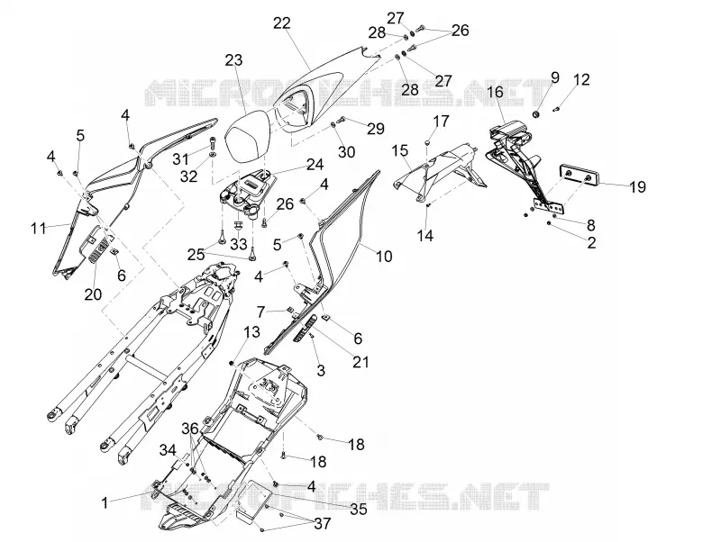 Carrosserie posterieure Aprilia APRILIA-MOTORCYCLES 1000 RSV4 2017  RSV4 1000 Racing Factory L.E