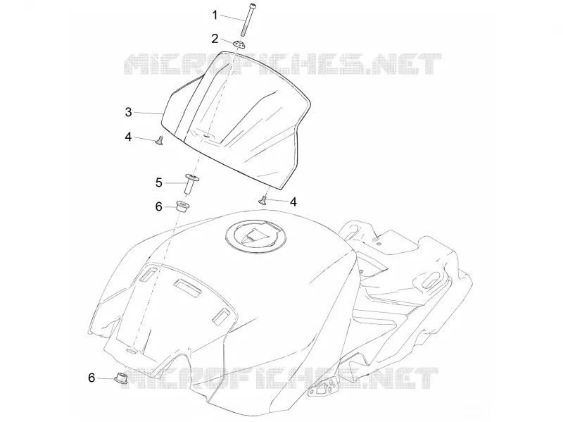 Couvre-réservoir Aprilia APRILIA-MOTORCYCLES 1000 RSV4 2015  RSV4 1000 RR