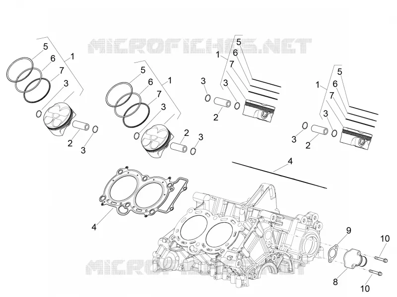 Cylindre - Piston Aprilia APRILIA-MOTORCYCLES 1000 RSV4 2015  RSV4 1000 RR