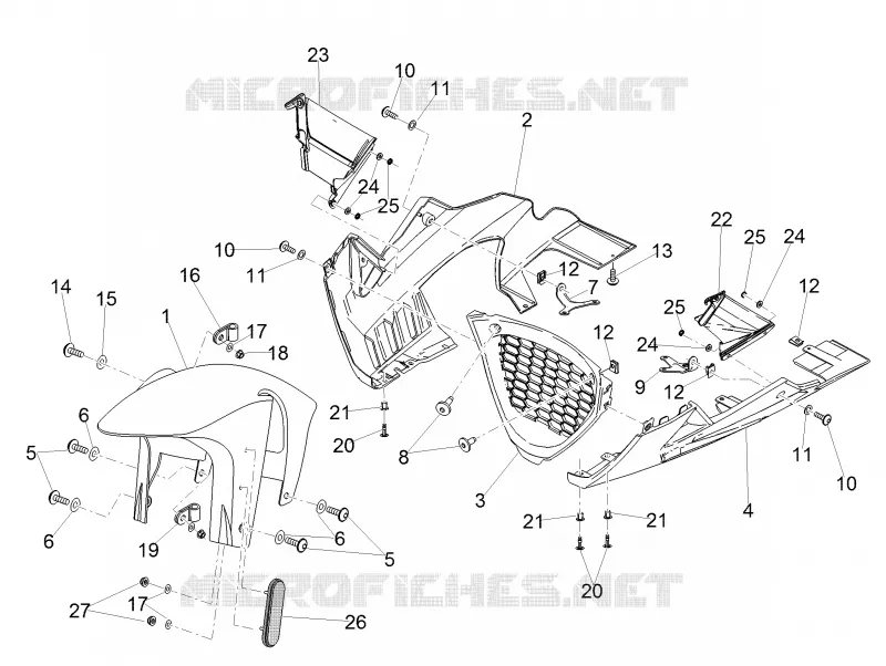 Garde-boue Av.-Embasement Aprilia APRILIA-MOTORCYCLES 1000 RSV4 2017  RSV4 1000 RR
