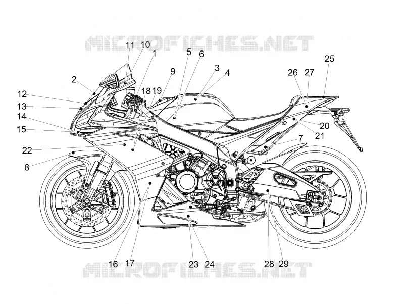 Décalco Aprilia APRILIA-MOTORCYCLES 1000 RSV4 2017  RSV4 1000 RR