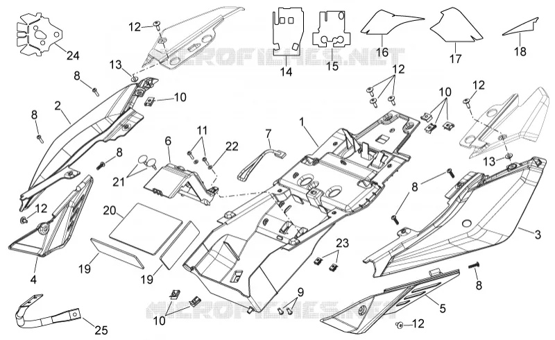 Carrosserie posterieure I Aprilia APRILIA-MOTORCYCLES 750 SHIVER 2008  Shiver
