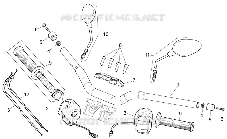 Guidon - Commandes Aprilia APRILIA-MOTORCYCLES 750 SHIVER 2008  Shiver