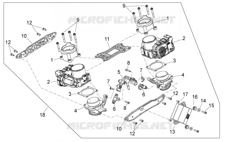 Corps à papillon Aprilia APRILIA-MOTORCYCLES 750 SHIVER 2011  Shiver