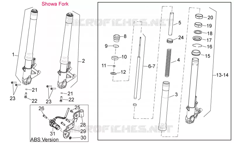 Fourche AV Aprilia APRILIA-MOTORCYCLES 750 SHIVER 2013  Shiver