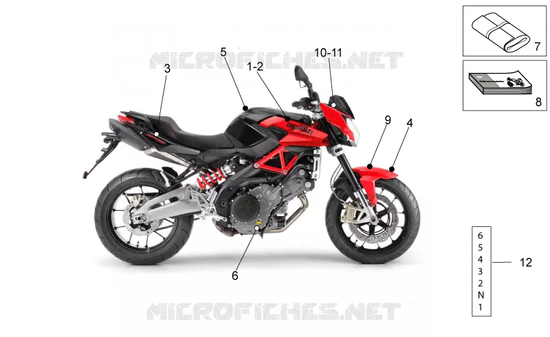 Plaquettes-decal. Aprilia APRILIA-MOTORCYCLES 750 SHIVER 2013  Shiver