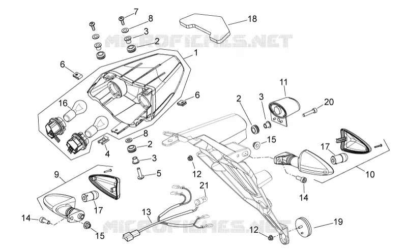 Feux arriere Aprilia APRILIA-MOTORCYCLES 750 SHIVER 2014  Shiver