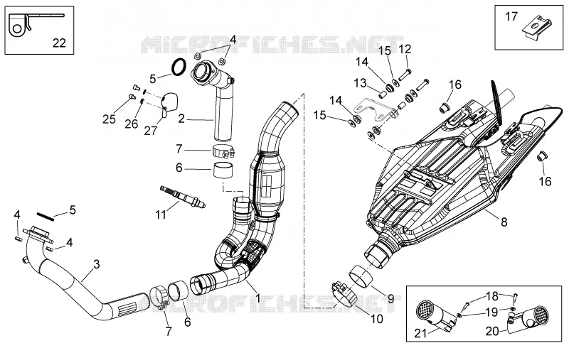 Groupe echappement Aprilia APRILIA-MOTORCYCLES 750 SHIVER 2014  Shiver