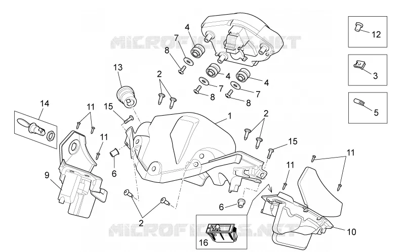 Carrosserie av. - int.coupole Aprilia APRILIA-MOTORCYCLES 750 SHIVER 2009  Shiver GT