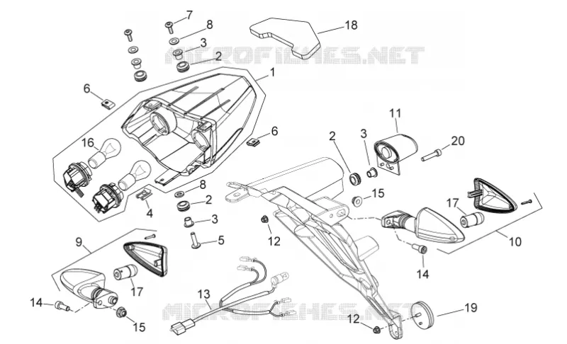 Feux arriere Aprilia APRILIA-MOTORCYCLES 750 SHIVER 2009  Shiver GT