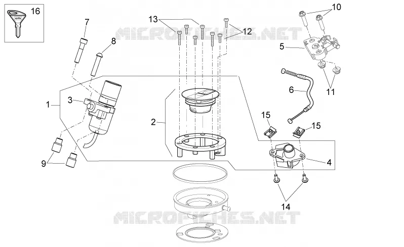 Kit serrure Aprilia APRILIA-MOTORCYCLES 750 SHIVER 2015  Shiver PA