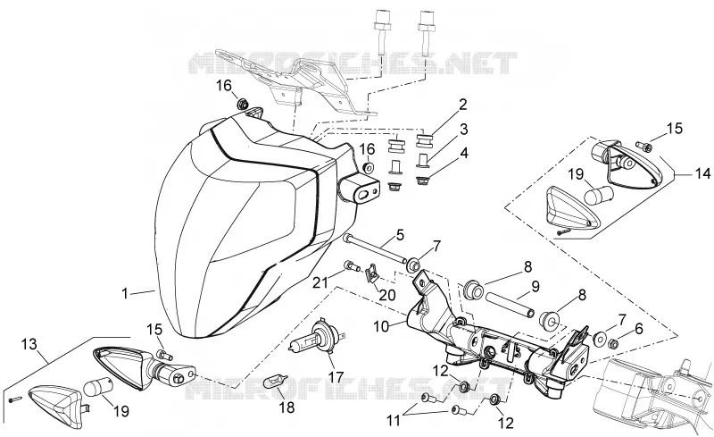 Feux avant Aprilia APRILIA-MOTORCYCLES 750 SHIVER 2012  Shiver