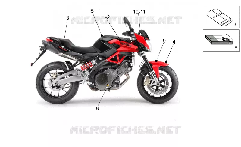 Plaquettes-decal. Aprilia APRILIA-MOTORCYCLES 750 SHIVER 2013  Shiver