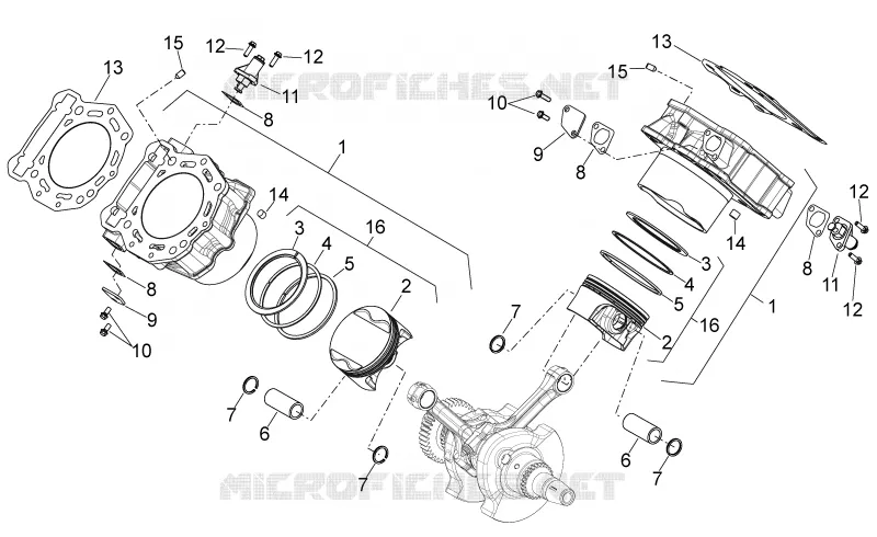 Cylindre av.piston Aprilia APRILIA-MOTORCYCLES 750 SHIVER 2016  Shiver