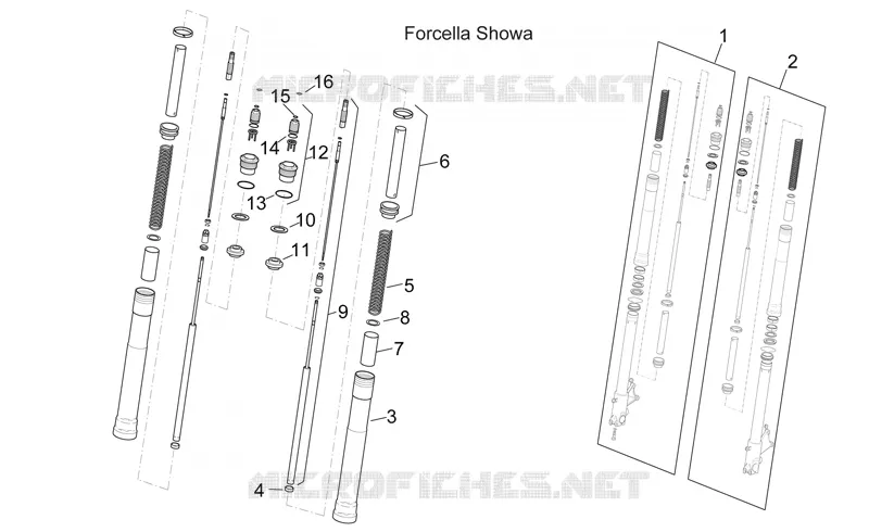Fourche Av. I Aprilia APRILIA-MOTORCYCLES 1000 SL-FALCO 2003  SL Falco