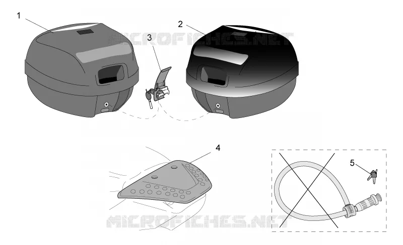 Acc. - Top cases, valises lat Aprilia APRILIA-SCOOTER 50 SONIC 2007  Sonic H2O
