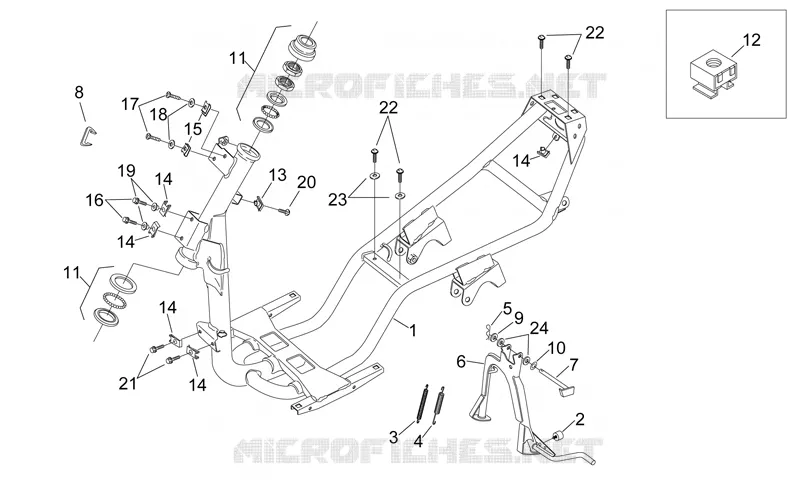 Châssis et béquille Aprilia APRILIA-SCOOTER 50 SONIC 2000  Sonic H2O