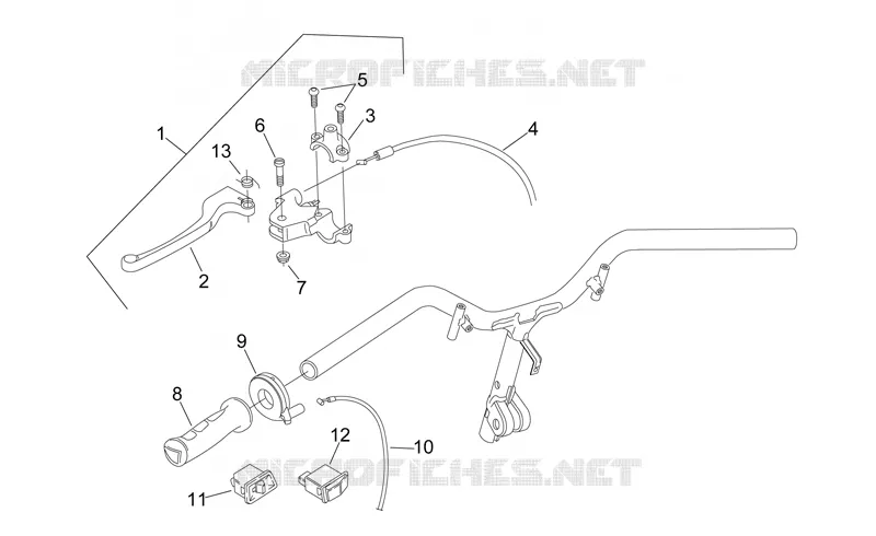 Commandes gche Aprilia APRILIA-SCOOTER 50 SONIC 2004  Sonic H2O