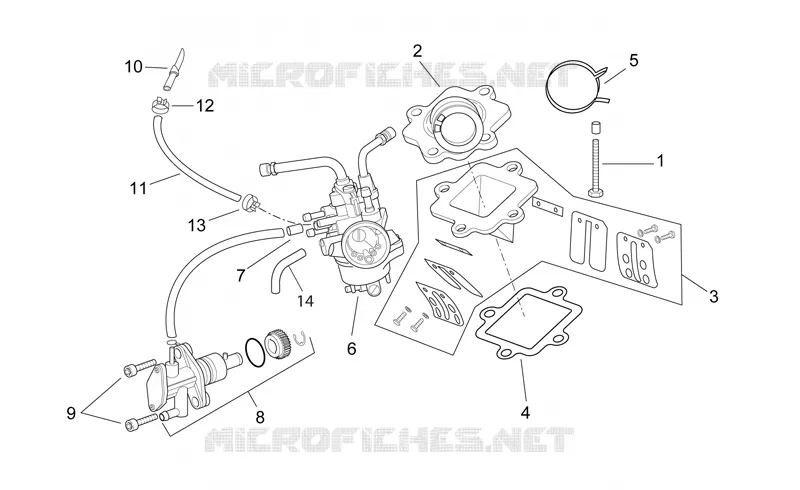 Groupe carburateur - pompe a huile Aprilia APRILIA-SCOOTER 50 SONIC 2008  Sonic H2O