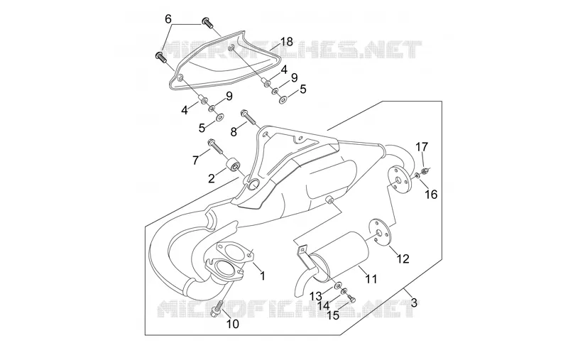 Groupe echappement normale Aprilia APRILIA-SCOOTER 50 SONIC 2004  Sonic H2O
