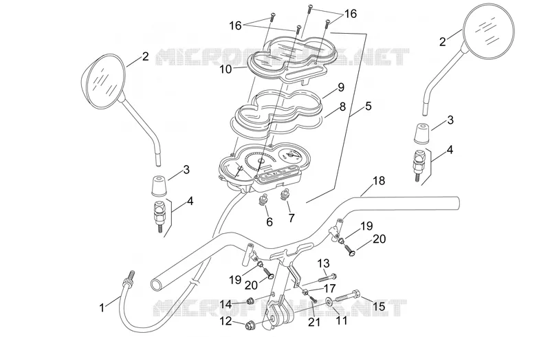 Guidon-tableau de bord Aprilia APRILIA-SCOOTER 50 SONIC 2007  Sonic H2O