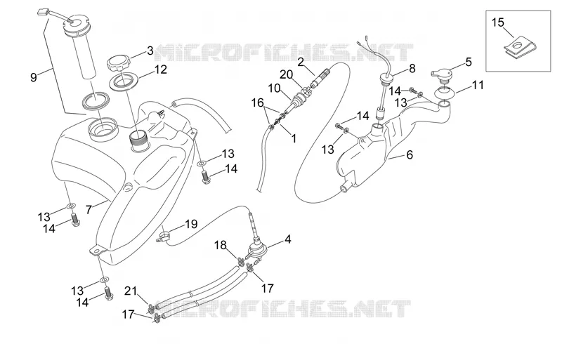 Reservoir huile et carburant Aprilia APRILIA-SCOOTER 50 SONIC 2003  Sonic H2O