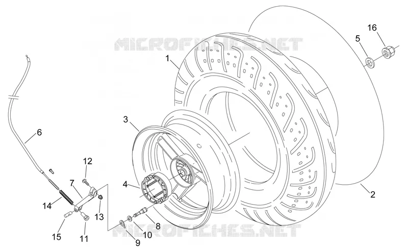 Roue AR Aprilia APRILIA-SCOOTER 50 SONIC 2002  Sonic H2O