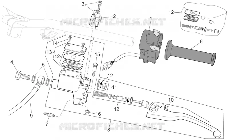 Commandes gche Aprilia APRILIA-SCOOTER 125 SPORT-CITY 2006  Sport City E3