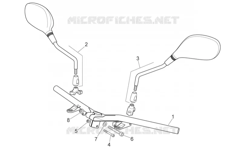 Guidon Aprilia APRILIA-SCOOTER 200 SPORT-CITY 2008  Sport City E3